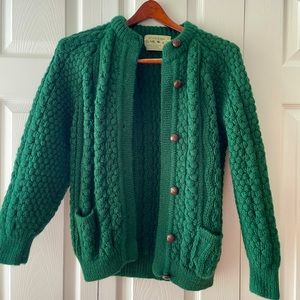 Green Aran sweater